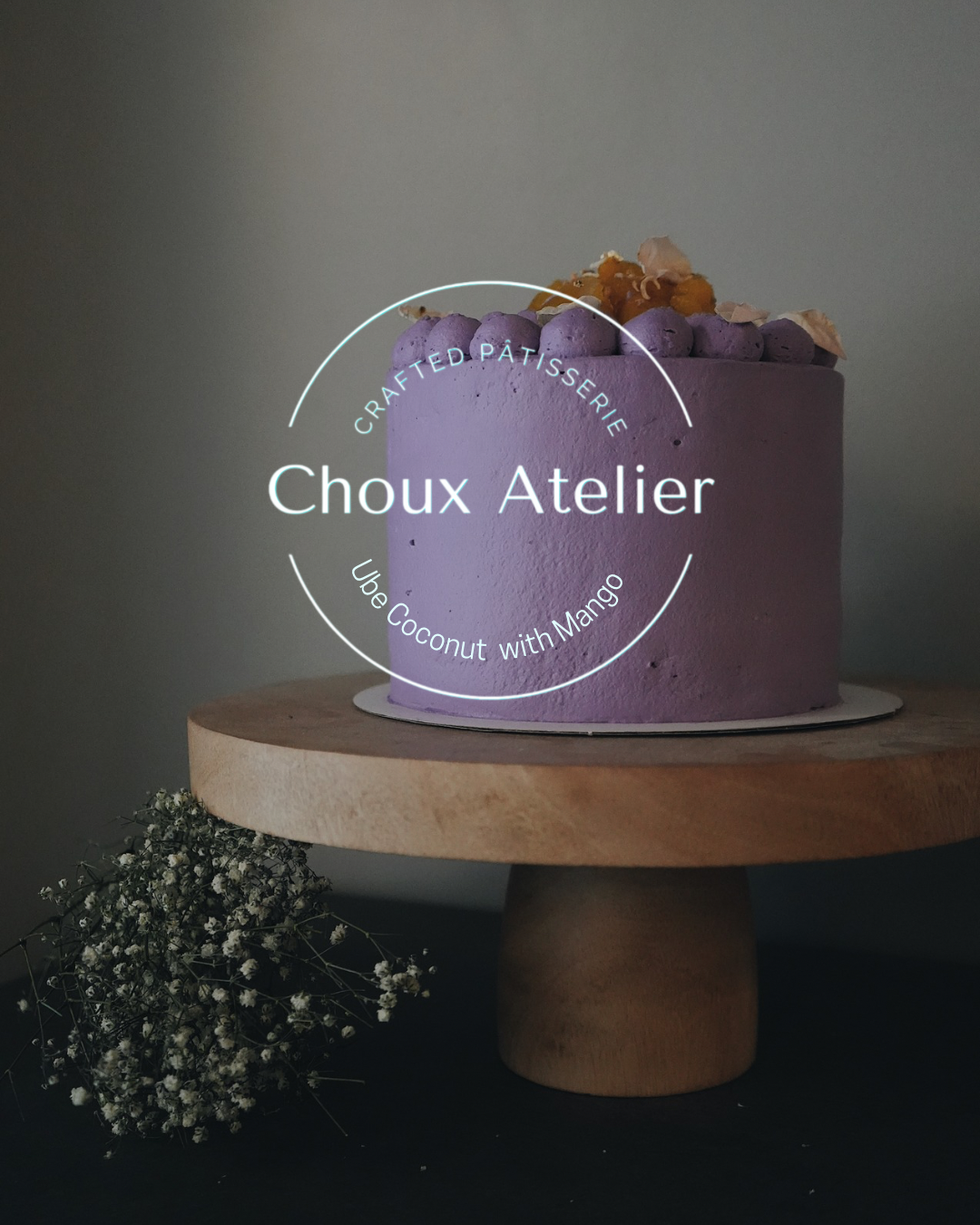 Ube with mango and coconut