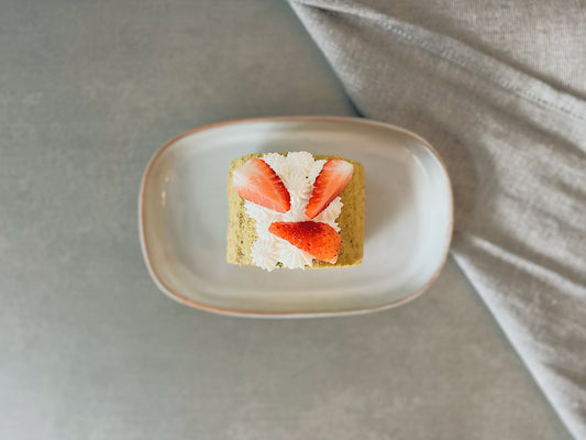 Matcha and Strawberry Roll Cake